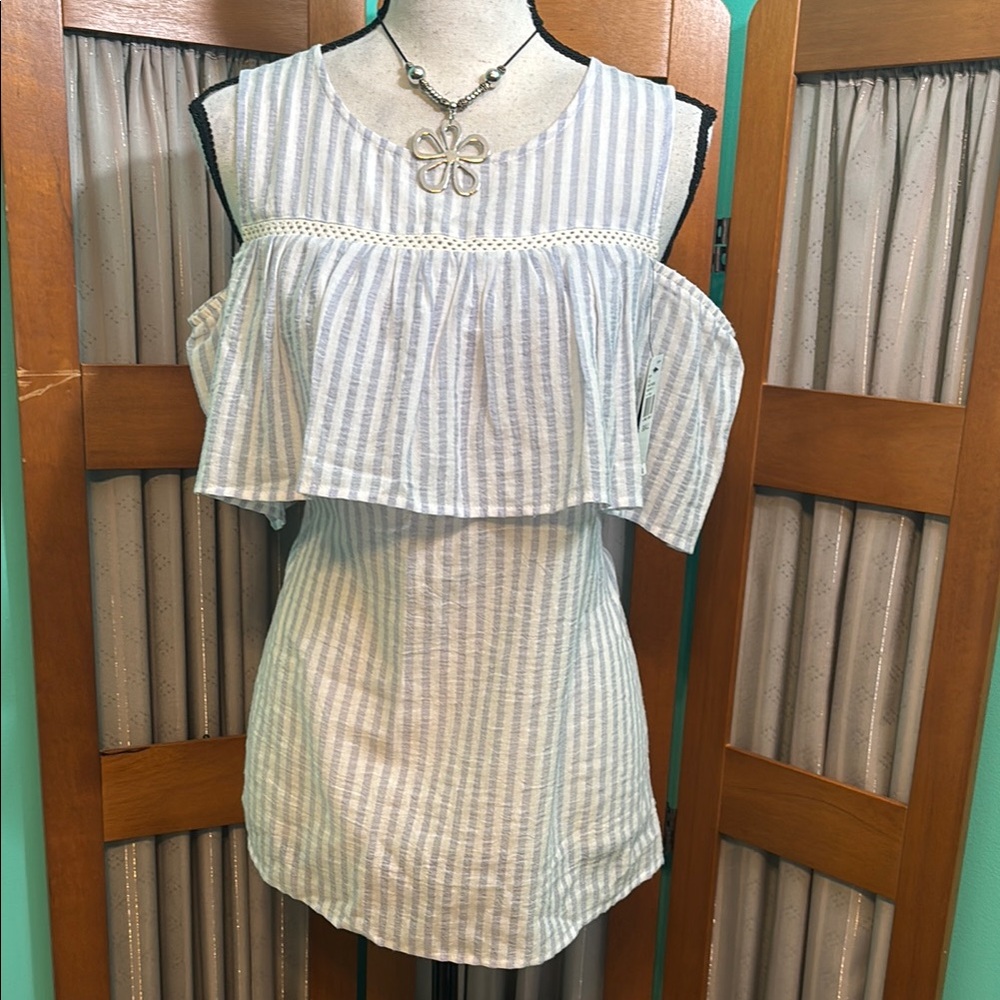 AGB Striped Off-Shoulder Top